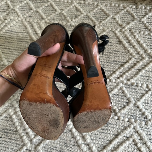 Vintage YSL Black Velvet Mombasa Claw Heels | 37.5 - Picture 5 of 15